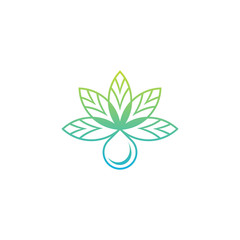 Water drop leaf ecology abstract logo