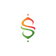 Letter S geometric line logo vector
