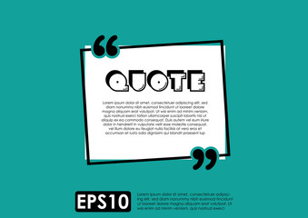 Illustration vector of typography design. Remark quote text box poster template concept. blank empty frame citation. Quotation paragraph symbol icon. double bracket comma mark. bubble dialogue banner.