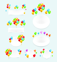 Set of Color Glossy Balloons on White Background . Isolated Vector Elements