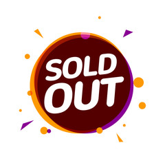 Sold out banner tag, Soldout sign isolated label for real estate or promotion business