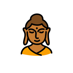 Buddha doodle icon, vector illustration