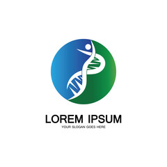 Fototapeta premium Human DNA logo icon design-vector