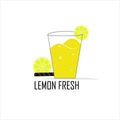 glass of juice with slice of lemon
