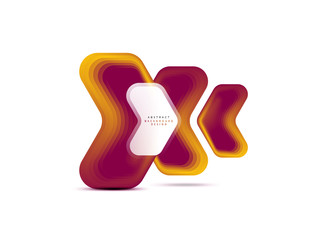 Vector arrow geometric banner created with blend color shapes effects. Trendy simple button, icon or business branding logo template, minimal style. Illustration For Wallpaper, Banner, Background