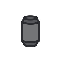aluminum beer can doodle icon, vector illustration