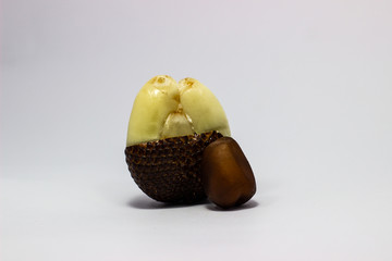 Thorny palm or Salak fruit, Tropical fruit has a reddish-brown thorn effect from Indonesian local...