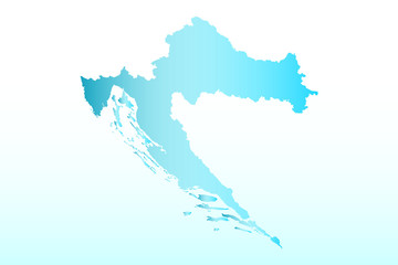 Blue Croatia map ice with dark and light effect vector on light background illustration