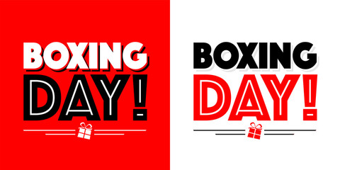 Boxing day on Red and white backgrounds