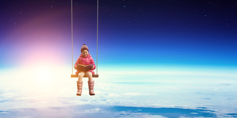 Fototapeta premium Childish sweet dreams . Mixed media