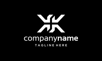 initial letter K with plus sign logo design concept