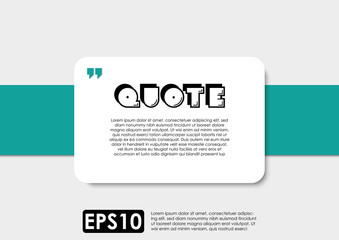 Illustration vector of typography design. Remark quote text box poster template concept. blank empty frame citation. Quotation paragraph symbol icon. double bracket comma mark. bubble dialogue banner.