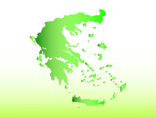 Obraz premium Greece map using green color with dark and light effect vector on light background illustration