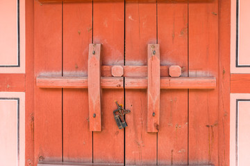 Wooden traditional doorknob of Hwaseong Haenggung Palace, the ornate residential palace built for King Jeongjo when he constructed the magnificent walled city of Suwon