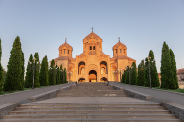 City Church at sunset in Yerevan, Armenia