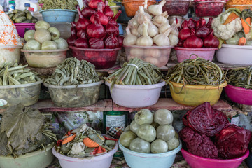 Pickled Vegetables at a market in Yerevan, Armenia