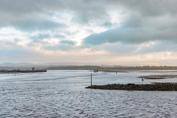 Irvine Harbour in Ayrshire Scotland looking over to Ardeer Peninsula