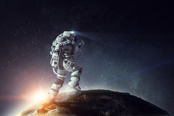 Exploring outer space. Mixed media