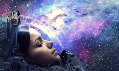 Exploring outer space. Mixed media