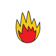 fire doodle icon, vector illustration