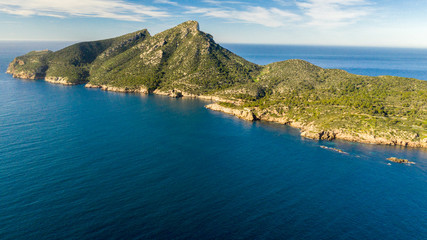 view of Mallorca from the island of sa dragonera, Majorca, Spain
