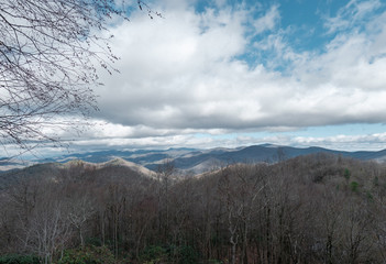 Panorama over looking a mountain scene in Georgia 