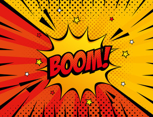 explosion boom pop art style icon vector illustration design
