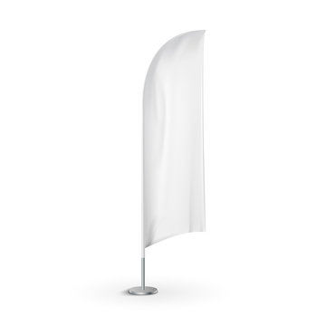 Feather outdoor flag banner. Blank advertising feather mockup stand flag