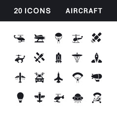 Set of Simple Icons of Aircraft