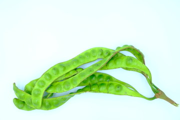 green beans isolated on white background