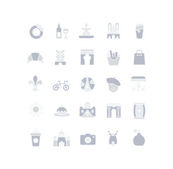 Set of Simple Icons of Paris