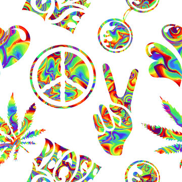 hippie seamless pattern
