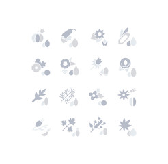 Set of Simple Icons of Seeds