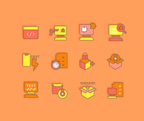 Set of Simple line Icons of Software Testing