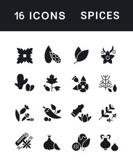Set of Simple Icons of Spices