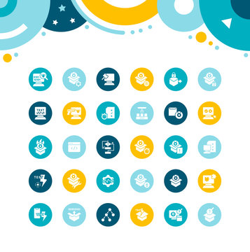 Set of Simple Icons of Software Testing