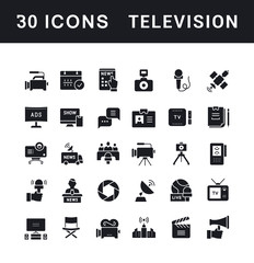 Set of Simple Icons of Television