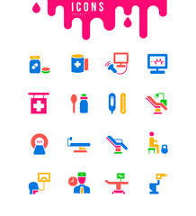 Set of Simple Icons of Therapy