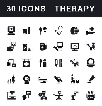 Set of Simple Icons of Therapy