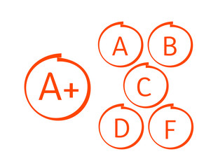 School grade result icon letters and plus vector eps 10