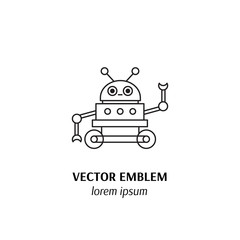 Vector Robot Logo Template Design line art