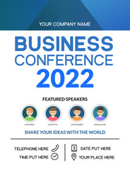 Obraz premium Business conference simple template invitation. Geometric magazine conference or poster business meeting design banner