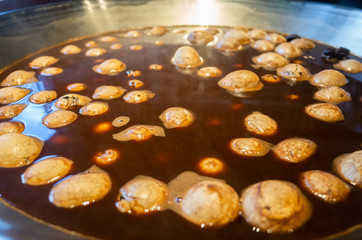 closeup shot of tea eggs