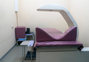 Bone densitometric system for research in osteoporosis. X-ray densitometry apparatus. Detects a decrease in bone density in the early stages