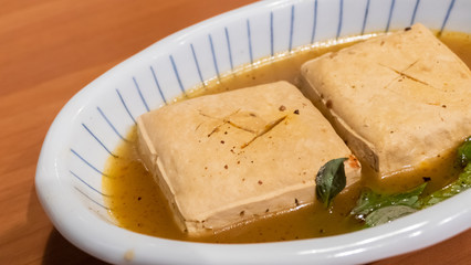 Taiwanese famous snacks of steam stinky tofu