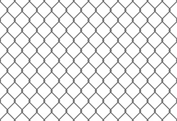 Fototapeta premium Seamless metal chain link fence. Wire vector fence pattern texture background