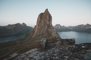View of famous Segla Peak on Senja Island in Norway