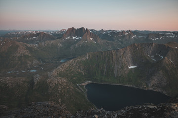 Stunning mountain peak views in Senja, Norway