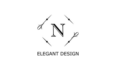 Elegant monogram design on a white background. Floral logo.