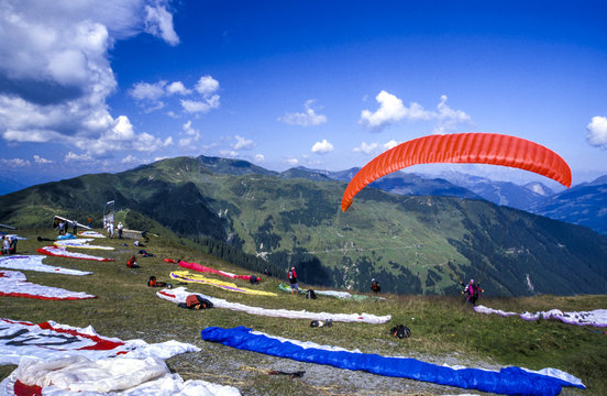Schmittenh&ouml;he, Paragleiter, &Ouml;sterreich, Salzburg, Pinzgau, Zel